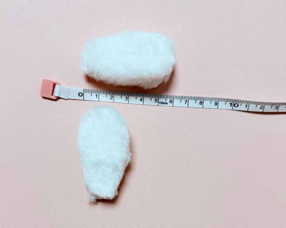 [2개 1세트] 탑꾸 토끼귀 파츠 부자재 화이트--1