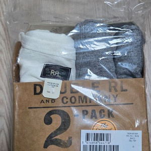 rrl 가먼트 다이 투팩 웜화이트+그레이 xxl