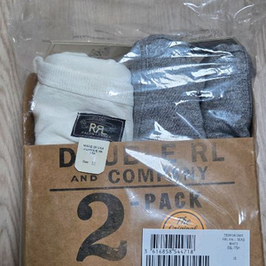 rrl 가먼트 다이 투팩 웜화이트+그레이 xxl