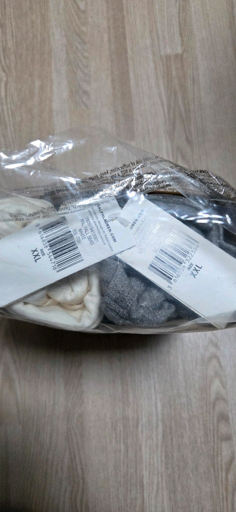 rrl 가먼트 다이 투팩 웜화이트+그레이 xxl--1