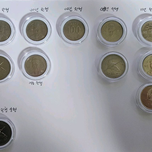 100, 500원 원형에러 주화 팝니다 11개 가격제안 주세요