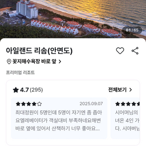 1.17 토 아일랜드 리솜 태안 안면도 숙박 숙소 양도