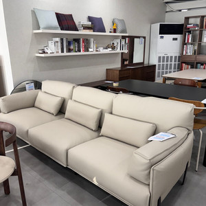 천연가죽 4인용 소파 이미지