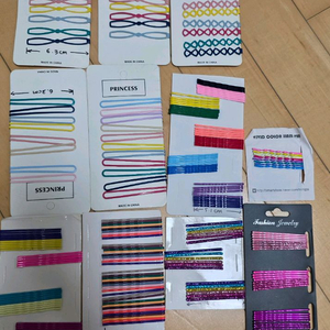 프린세스 헤어핀 세트-일괄판매/헤어핀 컬러-비비드/ 파스텔톤/ 레인보우/