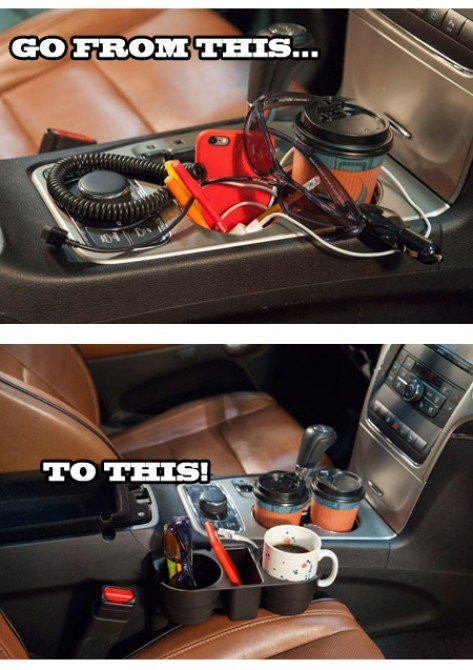 새 차량용 음료수 홀더 거치대 머그컵 물통 보관 용품 다용도 포켓 정리 이미지