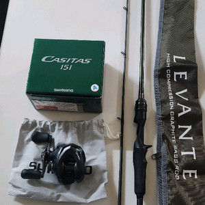 메가배스 레반테 낚싯대 + 시마노 카시타스 151 릴 이미지