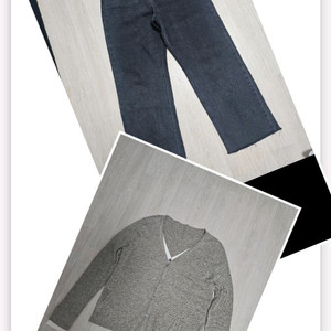 여성 청바지 +가디건 이미지