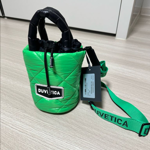 듀베티카 옐로우 그린 패딩퀼팅 크로스백 새상품