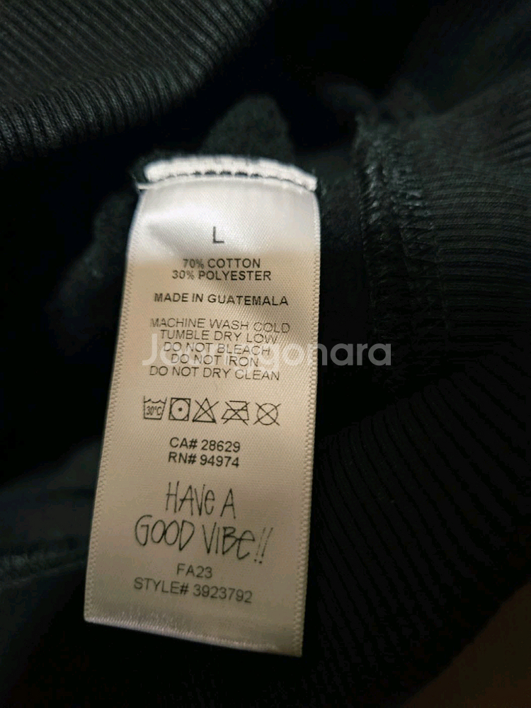 [L] 스투시 월드투어 후드티 일본 오사카 매장판 블랙--3