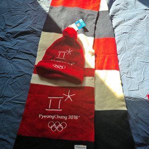 평창 2018 동계올림픽 목도리 + 모자 세트