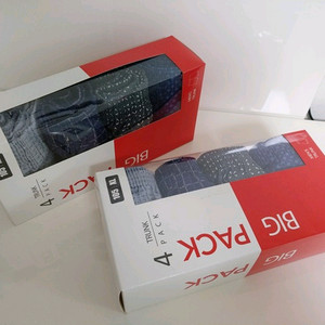 -선물용 남성 트렁크 면 100% 면소재 팬티 4종 세트 판매