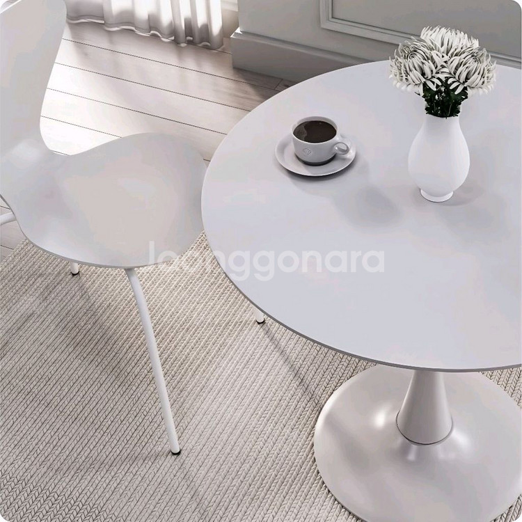 [최저가]원형 화이트 2인 4인 카페 식당 테이블 식탁--6