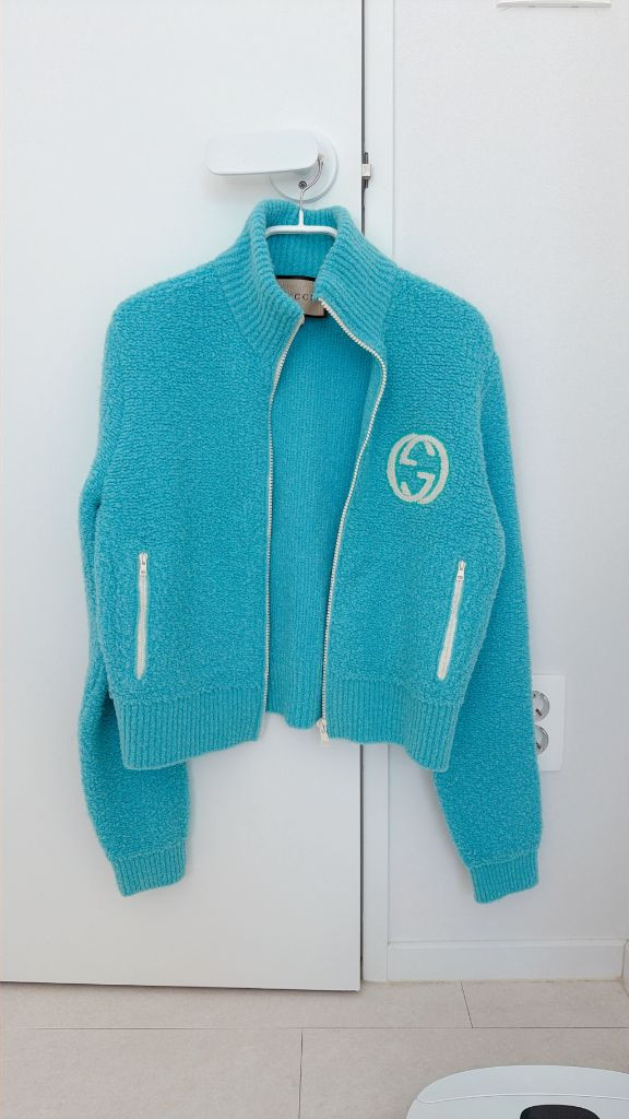 구찌 여성 부클레 집업 가디건 M--1