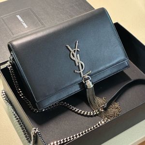 생로랑 케이트 태슬백 스몰 블랙 은장