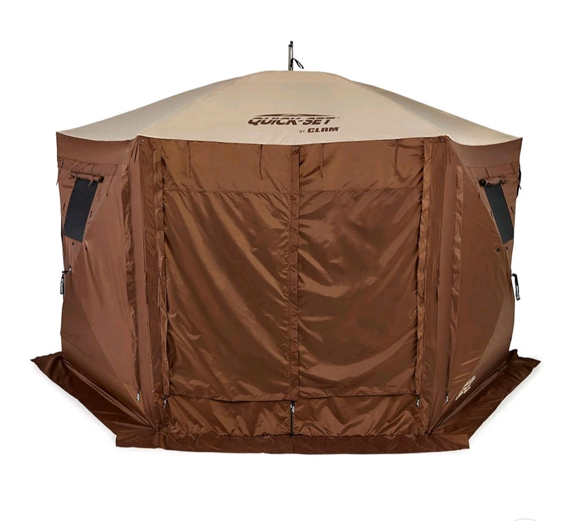 CLAM 퀵 세트 파빌리온 12.5 x 피트 휴대용 팝업 야외 캠핑 가제보 스크린 텐트 캐노피 쉘터 이미지