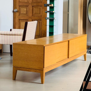 화이트 오크 원목 거실장