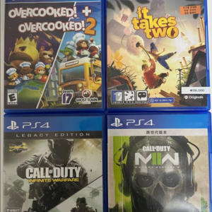PS4 타이틀 최저가(콜오브듀티, 오버쿡, 잇테이크투)