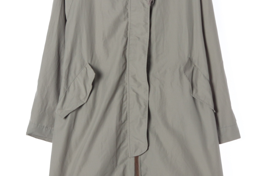 [F]난닝구 카키 후드 사파리 야상 피쉬테일 롱 점퍼 재킷--3