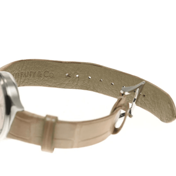 티파니앤코 메트로 2 60874743 8P 다이아몬드 핑크 다이얼 쿼츠 여성용 시계--5