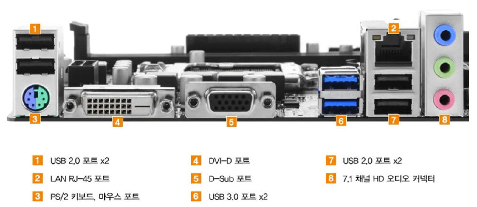 H110M-DVS ASRock메인보드용 백패널(백플레이트) 이미지