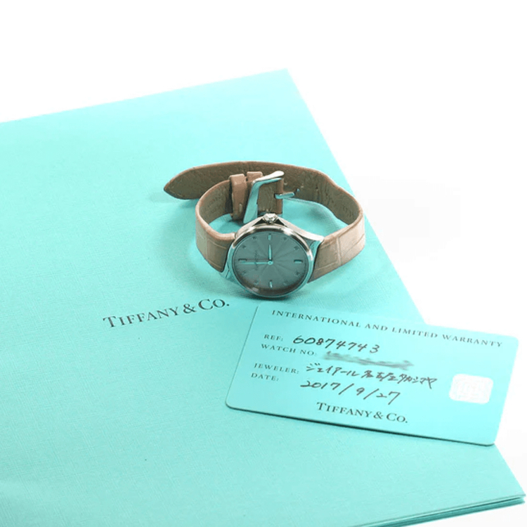 티파니앤코 메트로 2 60874743 8P 다이아몬드 핑크 다이얼 쿼츠 여성용 시계--6