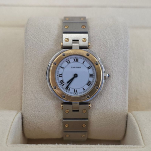 까르띠에 빈티지 원형 갈베 콤비 쿼츠