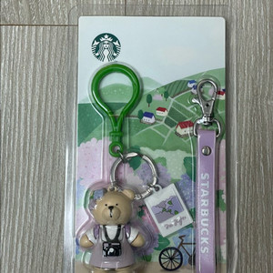 스타벅스 제주 수국 베어리스타 키 체인 이미지