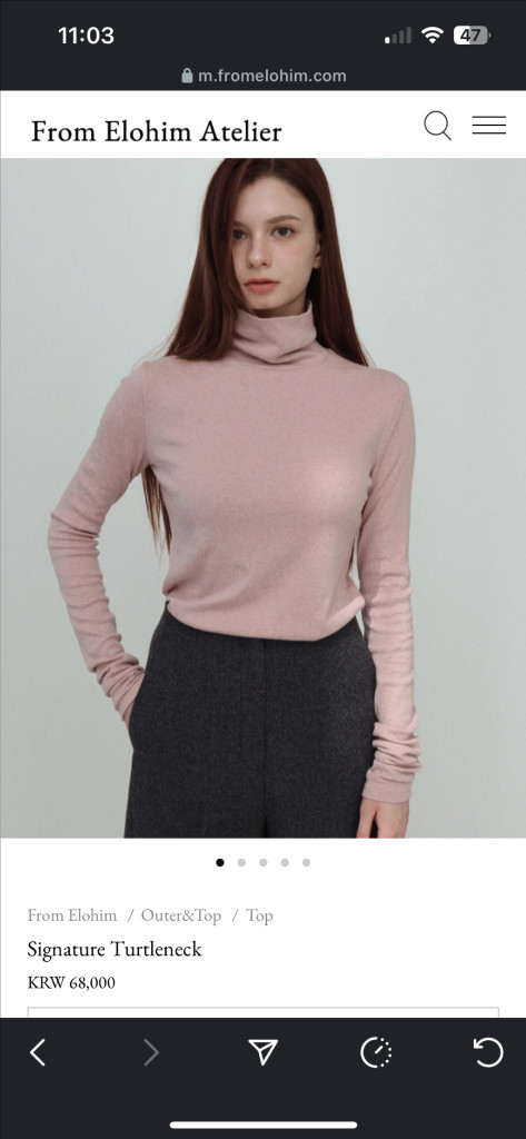 (택달린 새상품) 프롬엘로힘 시그니처 터틀넥니트--1