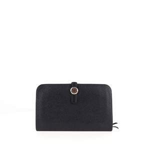 [중고명품다올] 에르메스 도곤 듀오 장지갑 블랙 은장 U각인 이미지