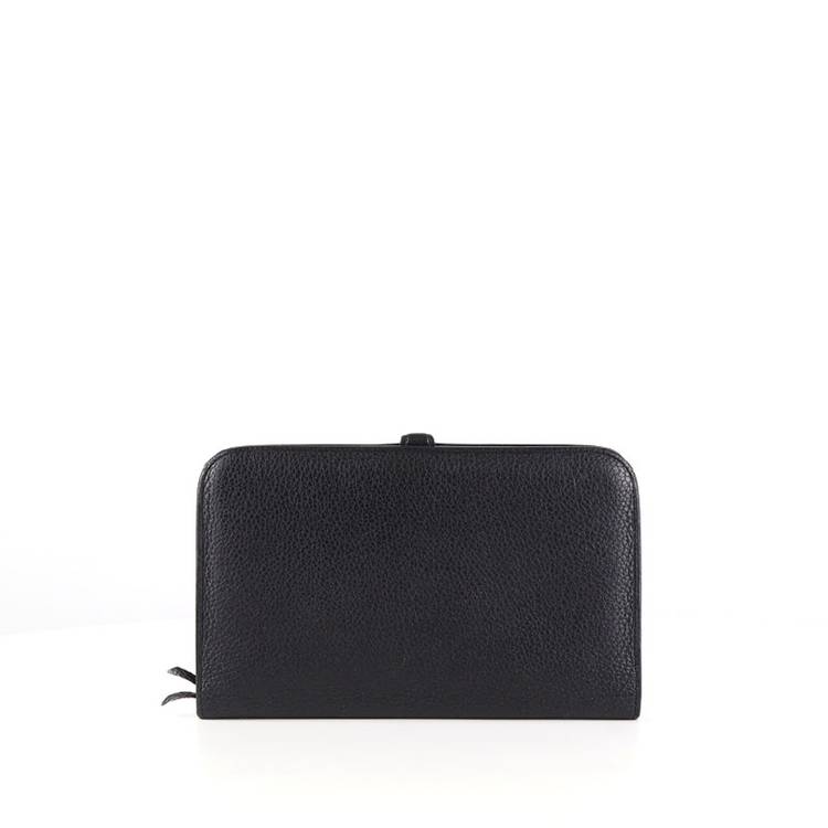 [중고명품다올] 에르메스 도곤 듀오 장지갑 블랙 은장 U각인 이미지