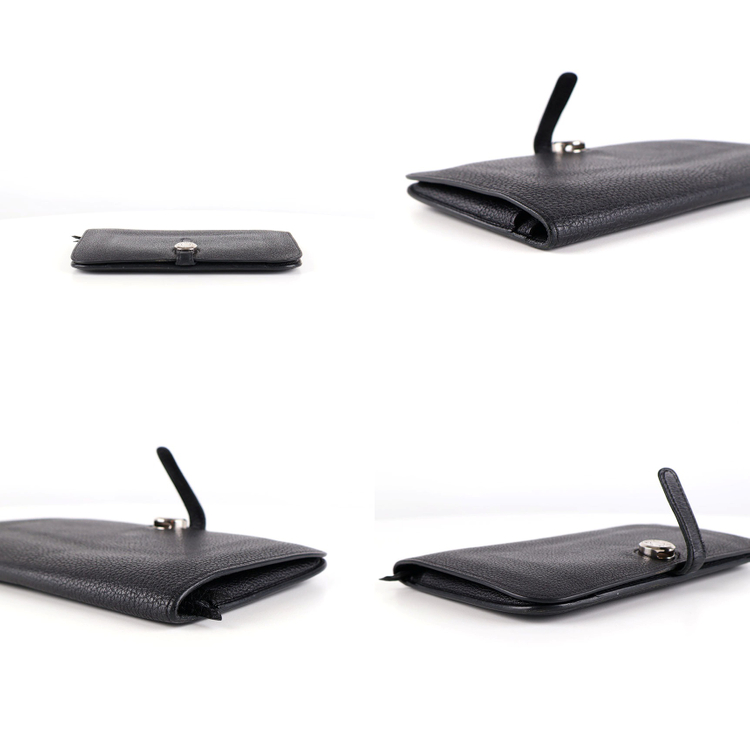 [중고명품다올] 에르메스 도곤 듀오 장지갑 블랙 은장 U각인 이미지