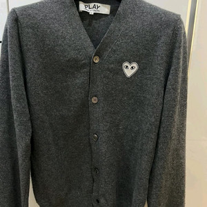 꼼데가르송 화이트와펜 차콜가디건 M