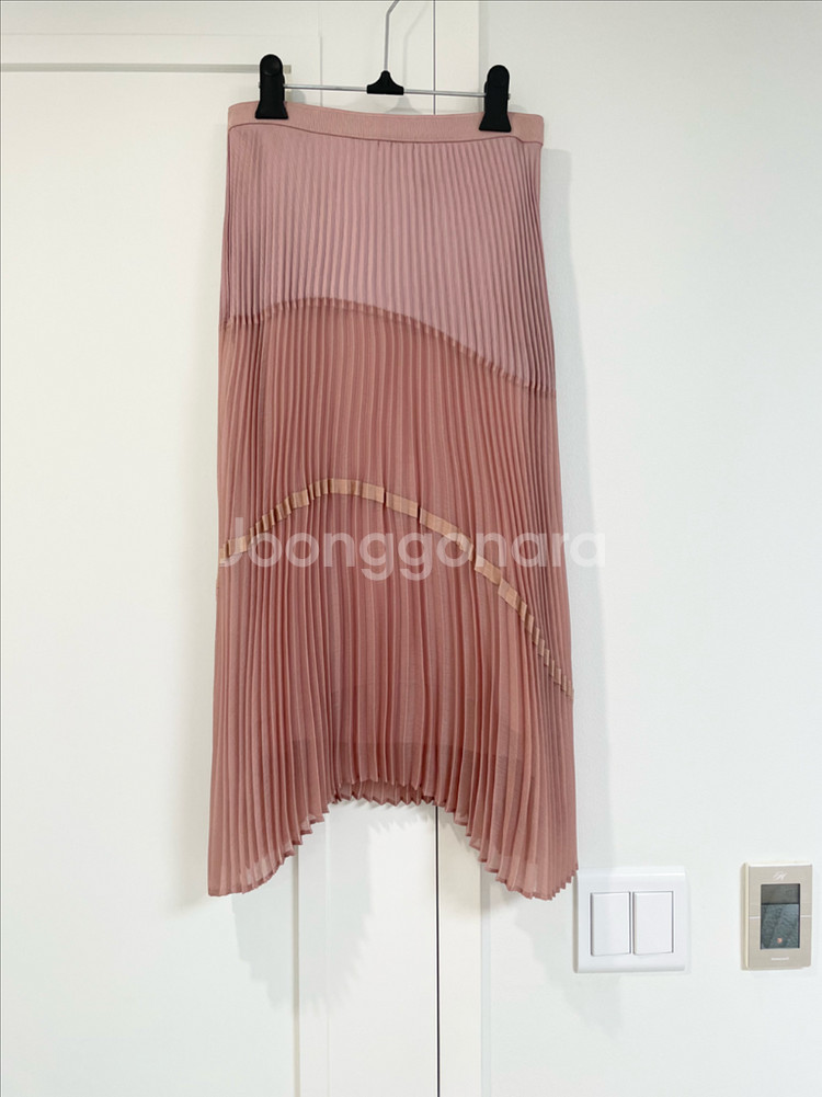 sjsj 핑크 플리츠 스커트--6