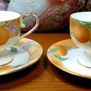 행남사 빈티지 감커피잔 리잔 2조 일괄