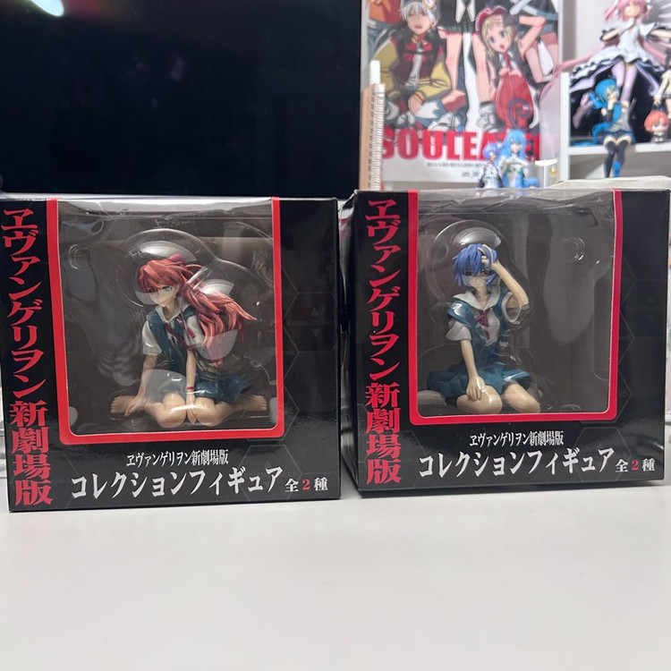 에반게리온 레이 아스카 좌상 교복 피규어--1