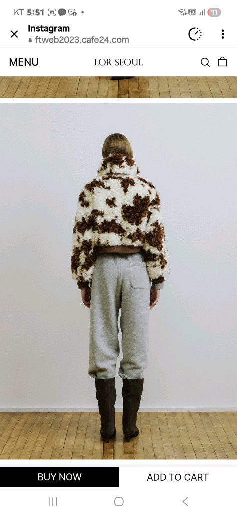 나무펀 모이소 (나무하나) 몰리올리 제제 패턴 애비에이터 숏 퍼 점퍼 이미지