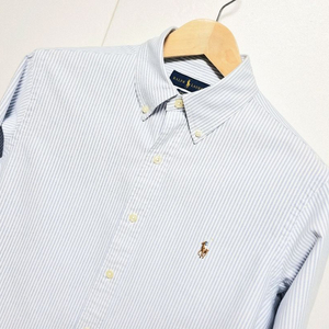 남성 폴로 클래식핏 옥스퍼드 옥스포드 스트라이프 긴팔 남방 셔츠