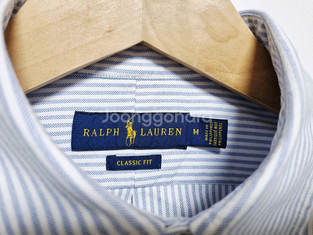남성 폴로 클래식핏 옥스퍼드 옥스포드 스트라이프 긴팔 남방 셔츠--5