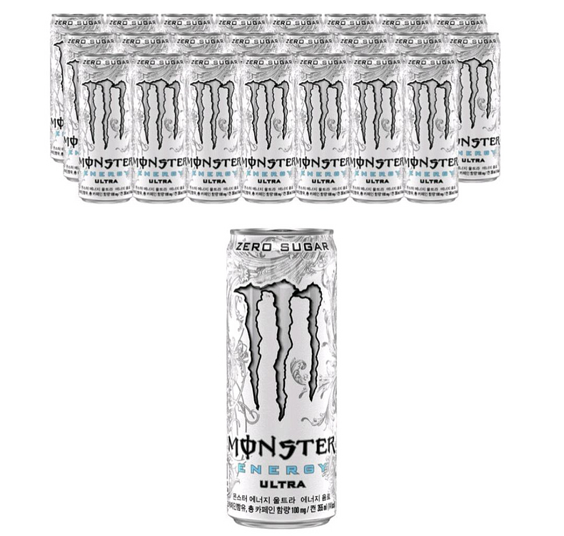 몬스터에너지드링크 울트라24개+제로슈거24개CAN 355ML 48캔--3