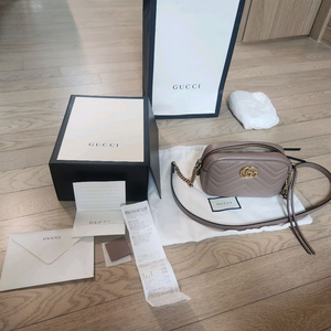 백화점정품 구찌마몬트 마틀라세 크로스백 쇼핑백 영수증풀셑