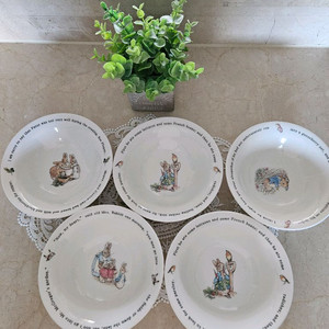 (새상품)일본 야마카 피터래빗 샐러드볼 세트(5장) 판매해요(택포)