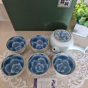 (새상품)일본 아리타야키 고급라인 모란 골드 다기세트 판매해요