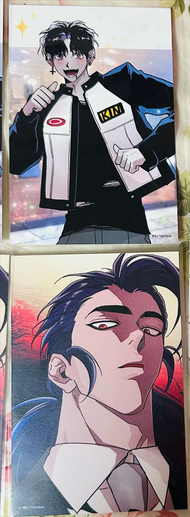 죽관 죽이는 관계 봄툰 팝업 포카 엽서 1만원 특전 투니크 봄툰도감 시그 야화첩 원룸조교님 주의 평화 레진 코스터 이미지