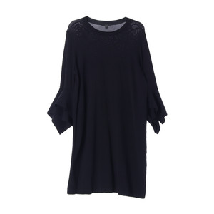 [L]코스 블랙 러플 슬리브 니트원피스