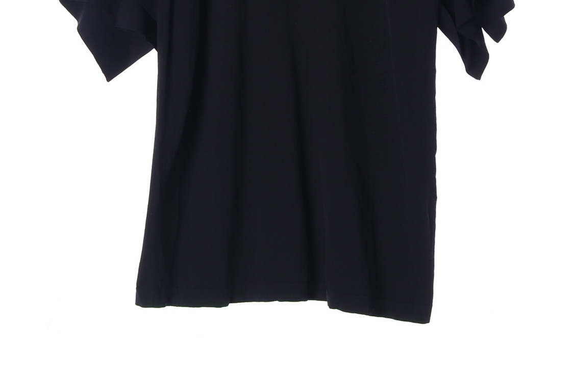 [L]코스 블랙 러플 슬리브 니트원피스--4