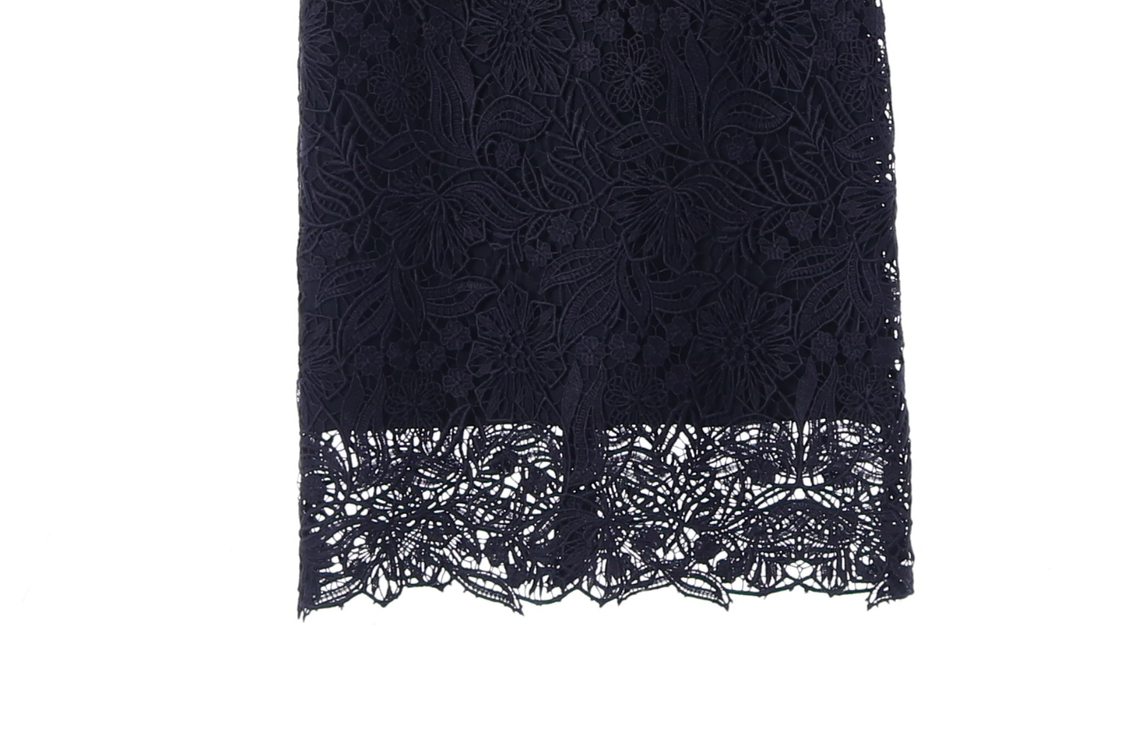 [S]산드로 퍼플 플로럴 레이스 레이어드 원피스 하객룩 드레스--4