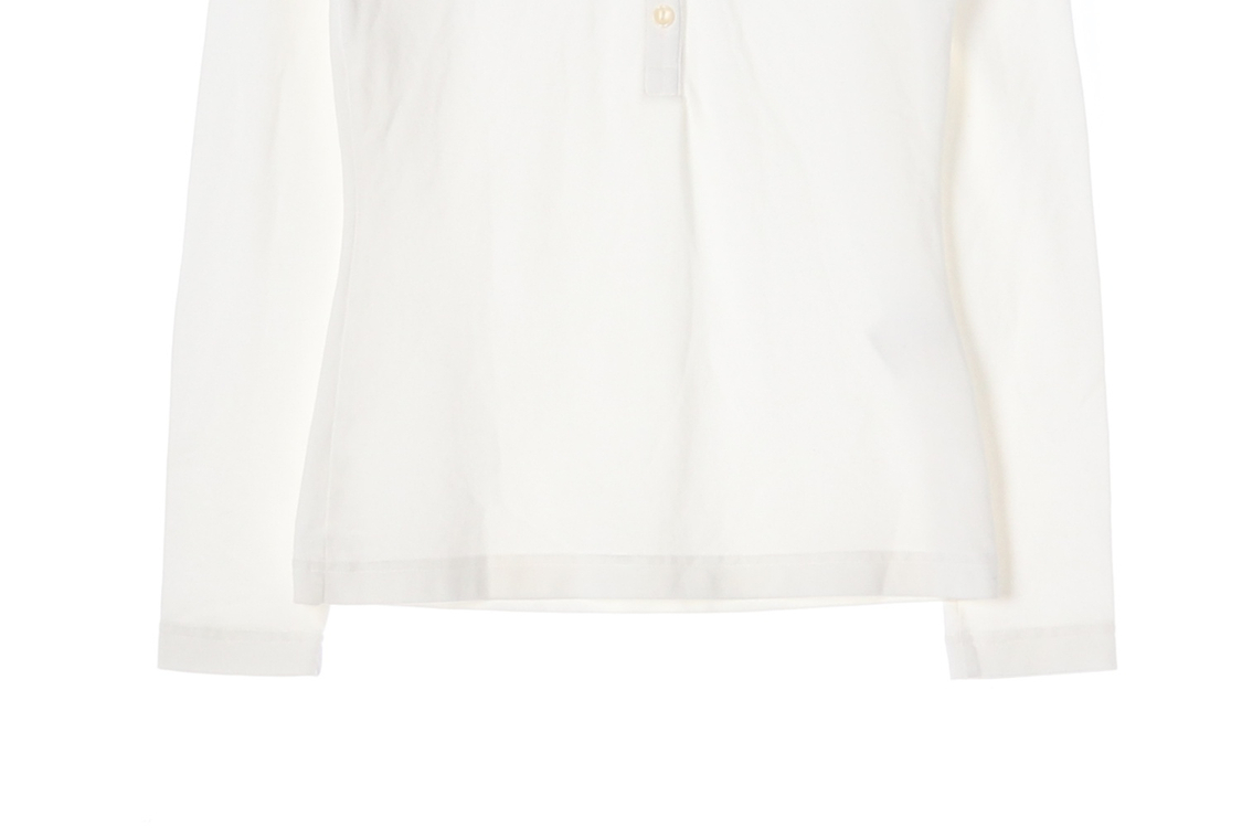 [XS]라코스테 화이트 로고 긴팔 카라티 폴로 티셔츠--3