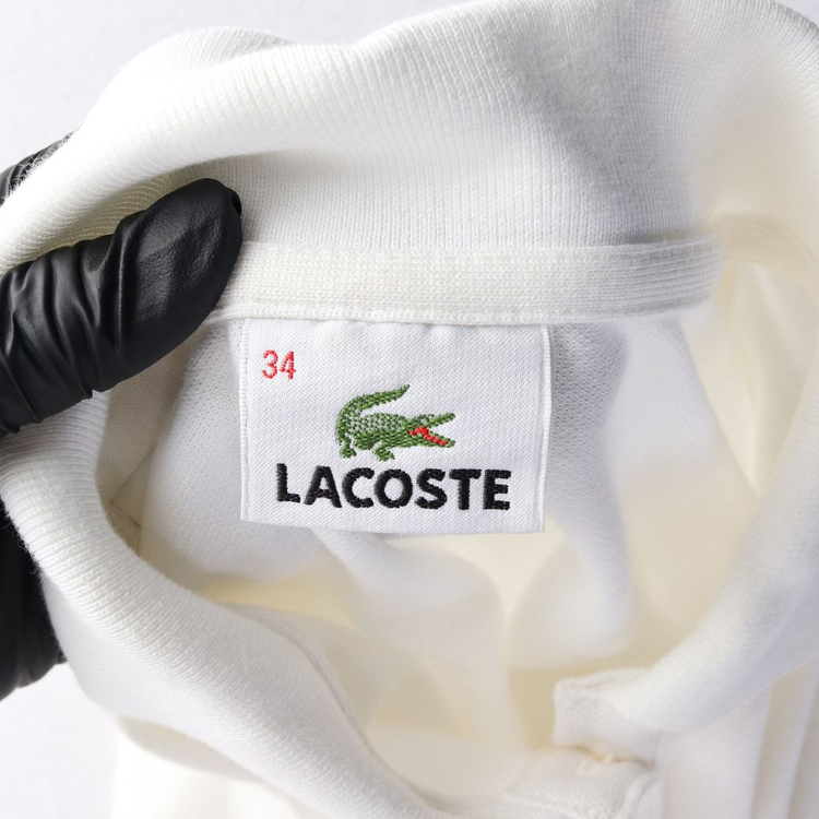 [XS]라코스테 화이트 로고 긴팔 카라티 폴로 티셔츠--4