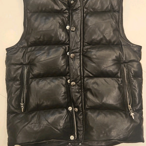 크롬하츠 가죽 레더 패딩 조끼 925실버