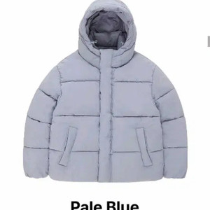 M.L) 스파오 페일블루 베이직 후드 푸퍼 패딩 점퍼